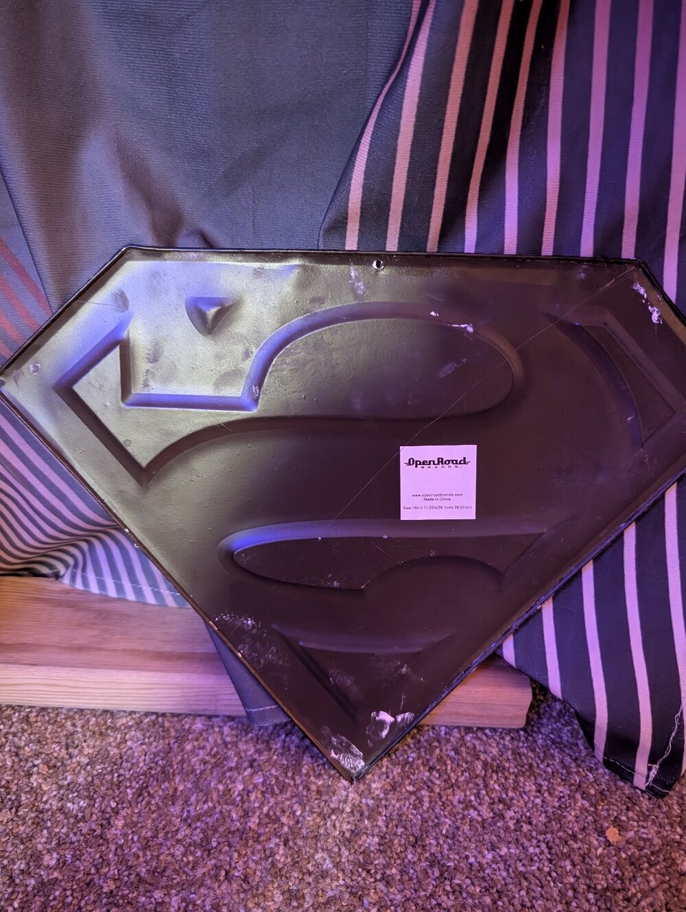 Open Road Brands Red and Yellow Superman Shield Wall Plaque - Picture 2 of 2